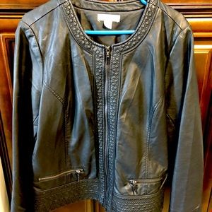 Christopher & Banks Large Black faux leather jacket